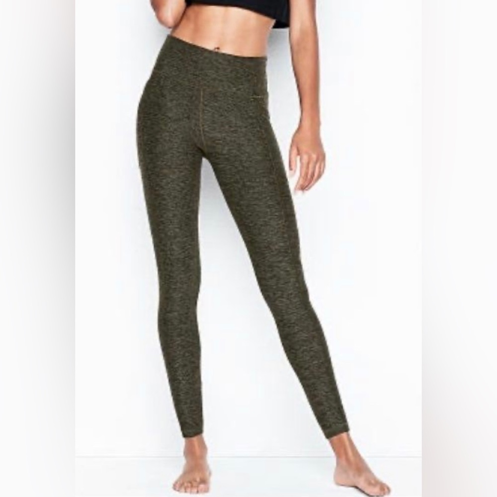 VICTORIA’S SECRET STUDIO 7/8 LEGGING HIGH RISE 24”INSEAM POCKETS GREEN MEDIUM